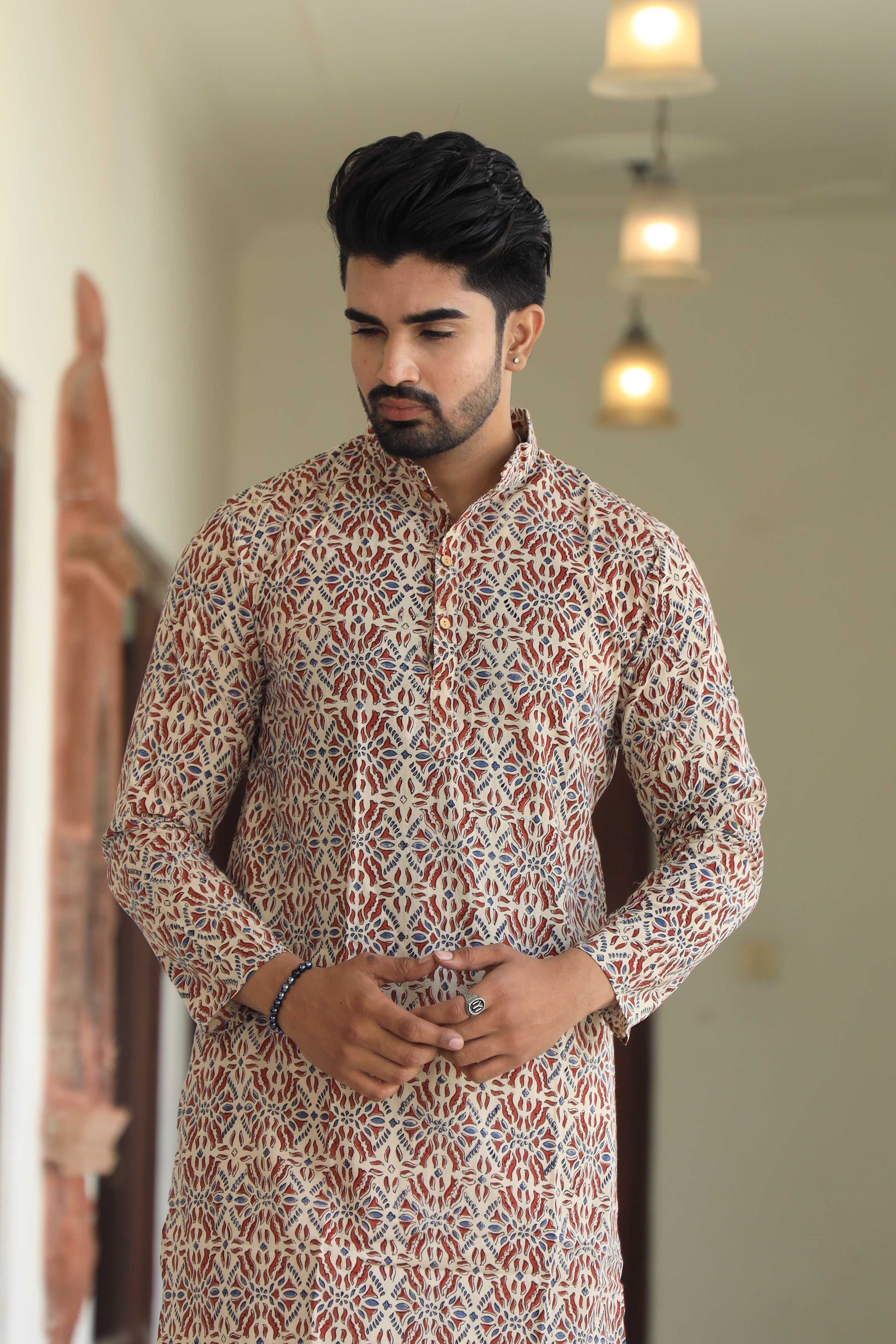 Bagru men kurta