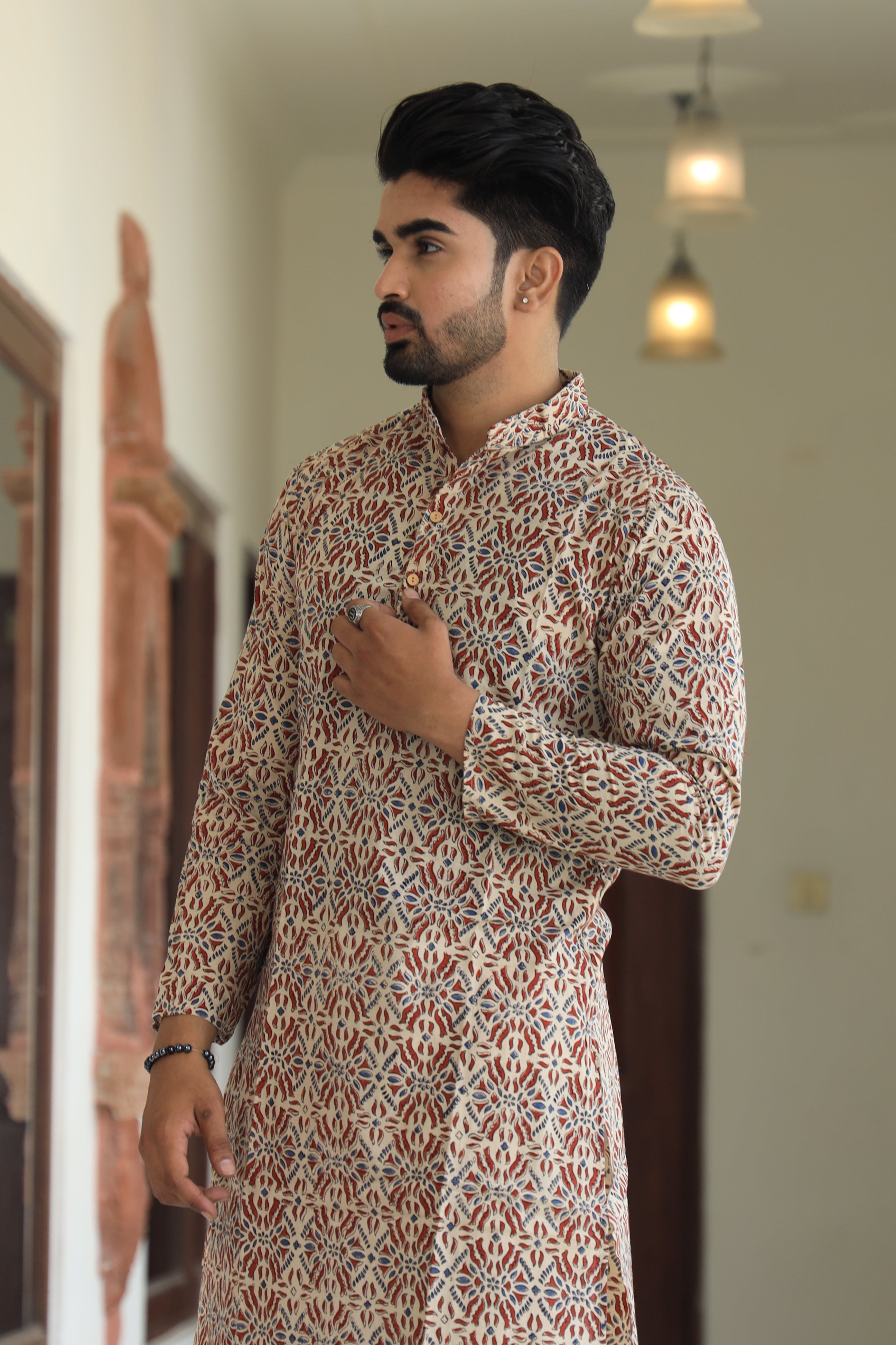 Bagru men kurta