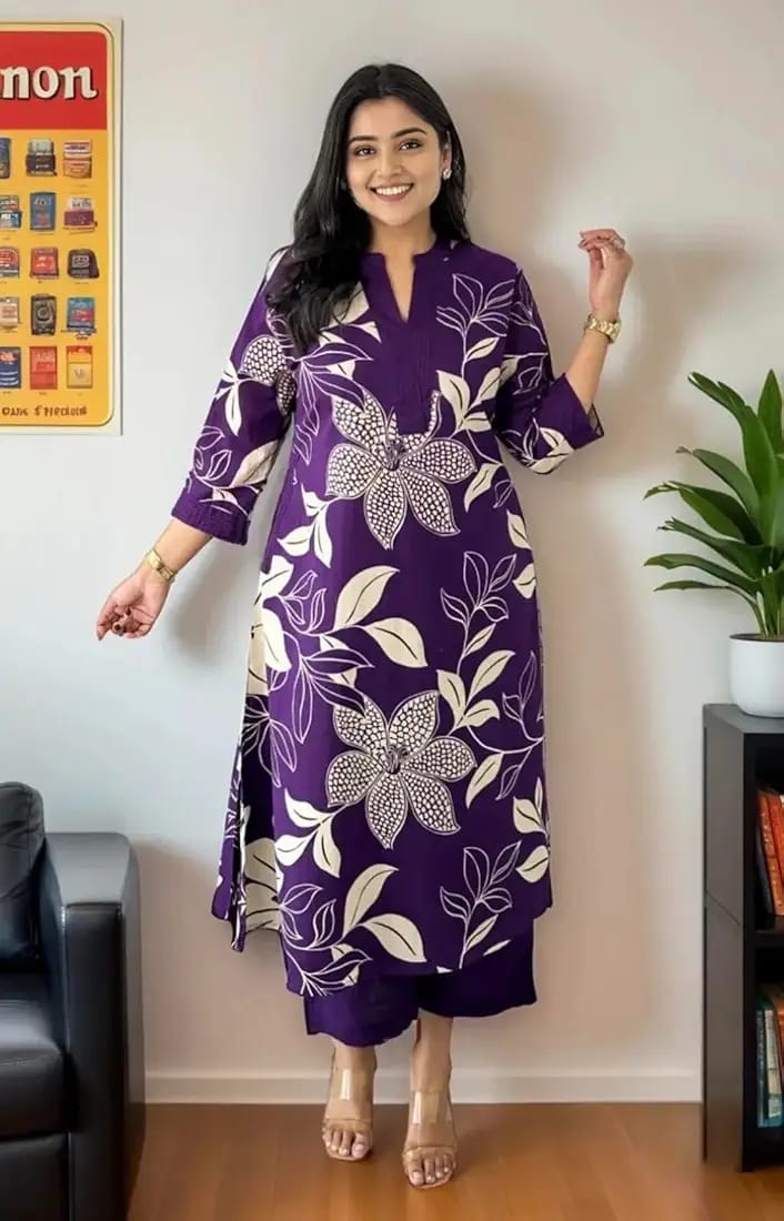 Elegant Two-Piece Kurti with Pant Set,
