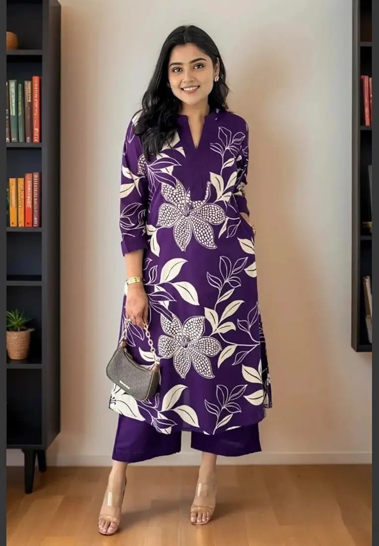 Elegant Two-Piece Kurti with Pant Set,